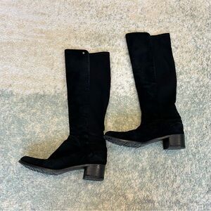Stuart Weitzman knee high black suede boots size 6 M